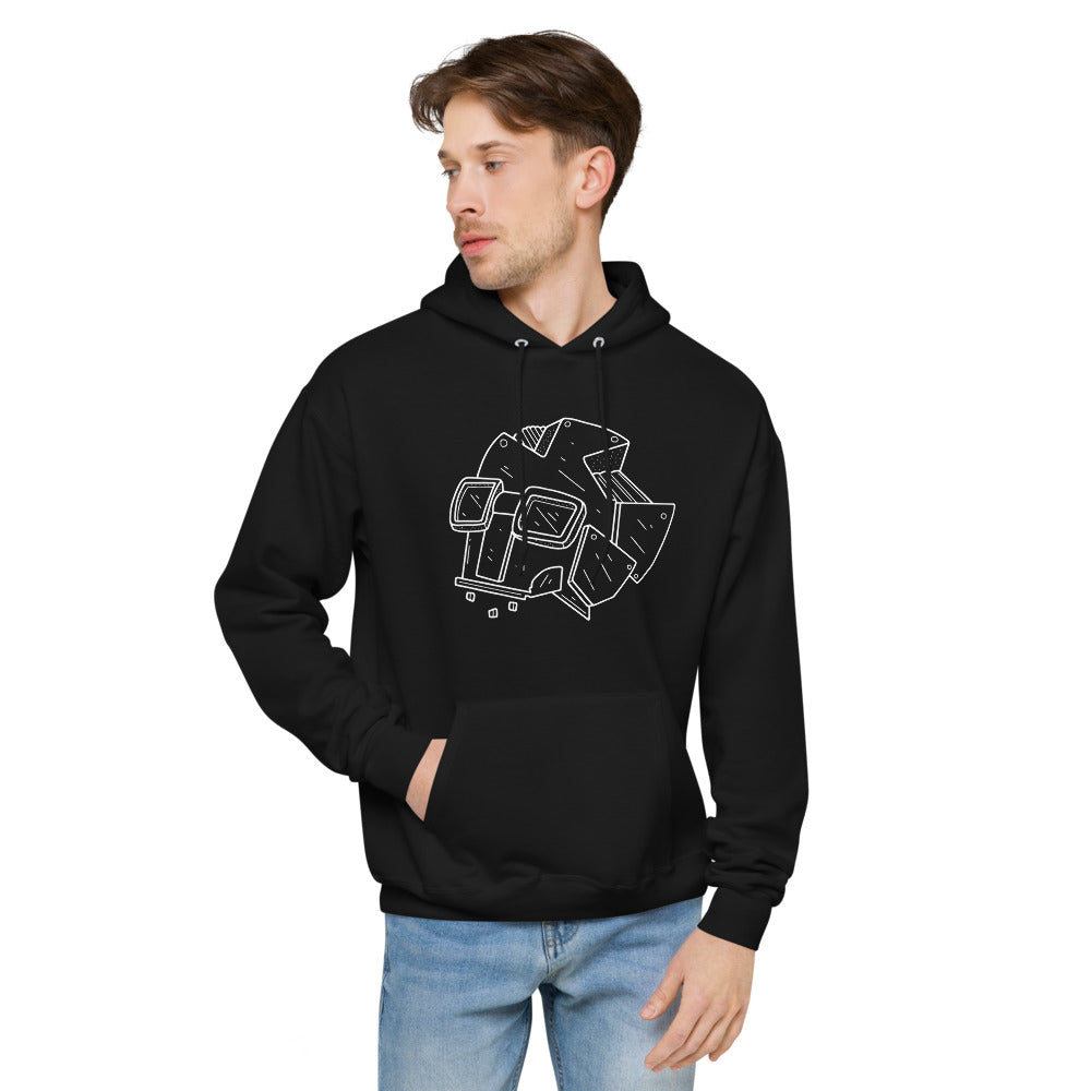 White Bot Skull Unisex fleece hoodie