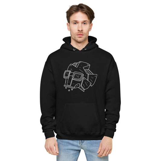 White Bot Skull Unisex fleece hoodie