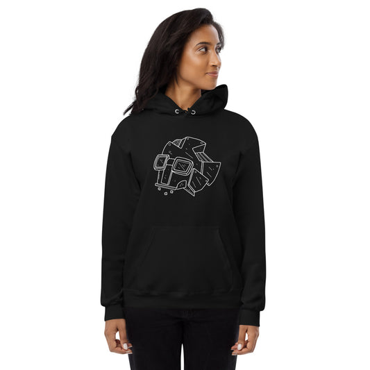 White Bot Skull Unisex fleece hoodie