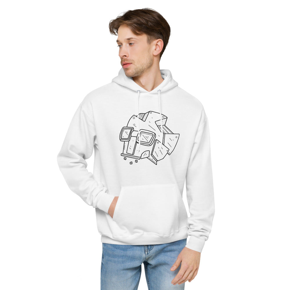 Black Bot Skull Unisex fleece hoodie